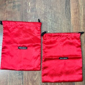 Dolce & Gabbana Vibrant Red Satin Accessory Bags